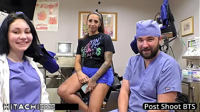 Petite Latina nurse makes solo toy vibes and finger my ass