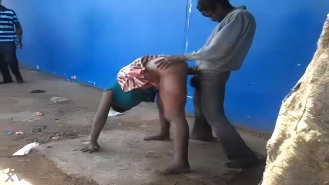 Petite & pierced ebony babe gets pounded in public