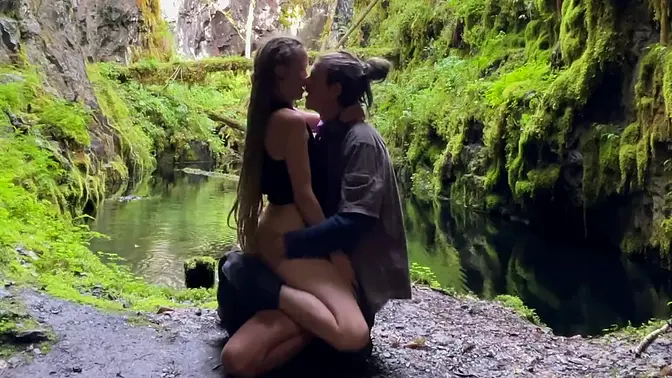 Petite Swedish vlogger caught exploring an old mine