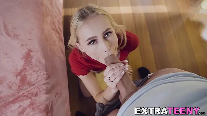 Petite teen Alicia Williams gets better at sucking cock