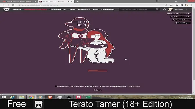 Pixelated Adult Game: Tame Terato Monsters in Turn-Based Combat
