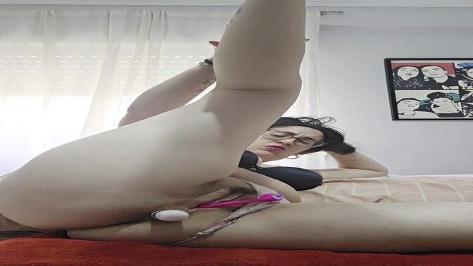 Playing with several toys in the ass and pussy at once.