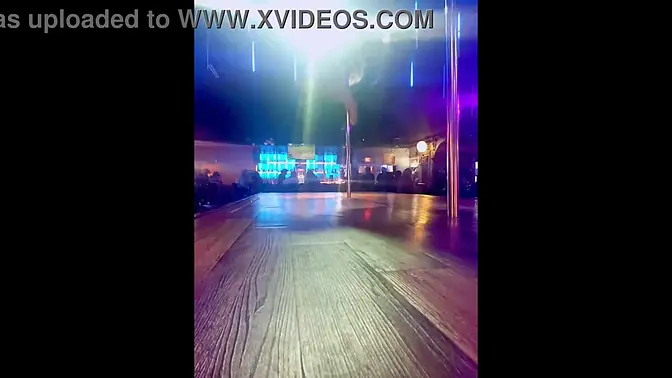 Pole dancer Destiny Mae twerks and teases with tiny tits