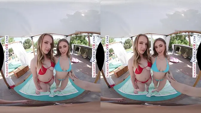 Poolside pleasure: Slut rides big cock in reverse cowgirl