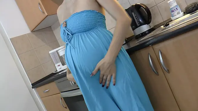 Pregnant German Milf licks and fucks huge cock