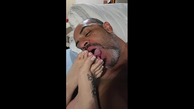 Pretty feet dominate his dirty mind