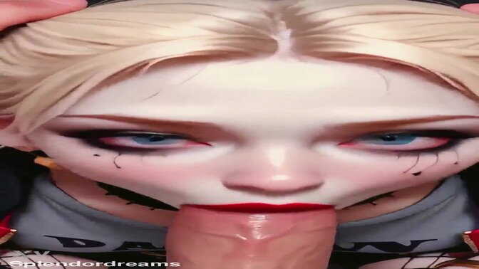 Psycho Cosplay Girl POV: Deepthroat & Messy Facial Cumshot [AI Animation]