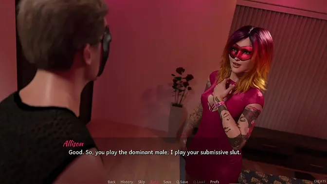 Rainbow Haired Feminist seduces and fucks her admirers in animated hentai game