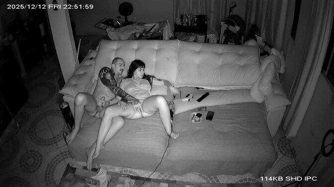 Real life amateur Latina girlfriend caught on security cam gives a