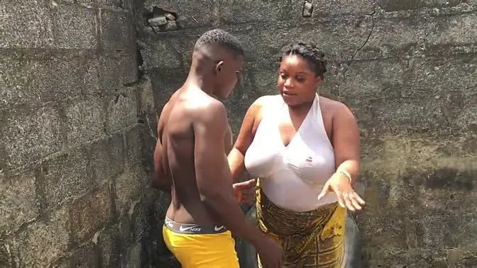 Real outdoor Naija homemade porn - Busty natural tit gf shows off in lingerie
