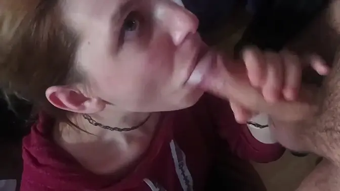 Real Ukrainian Milf Sucks Huge Cock Deep and Swallows Cum