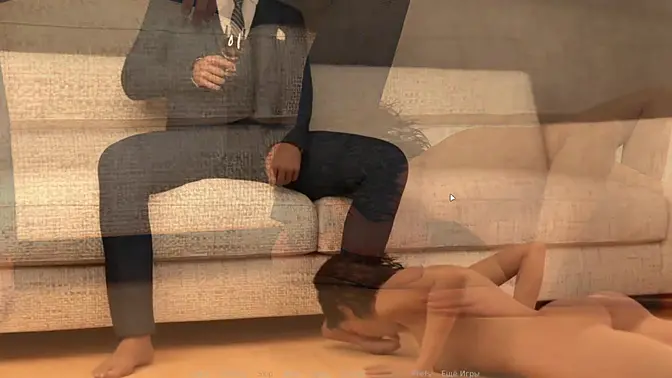 Red Sakura Mansion: Slutty whore gets deepthroat and big cock cumshot