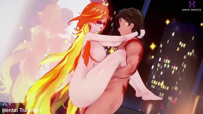 Redhead MILF rides big cock in explicit 3D hentai scene