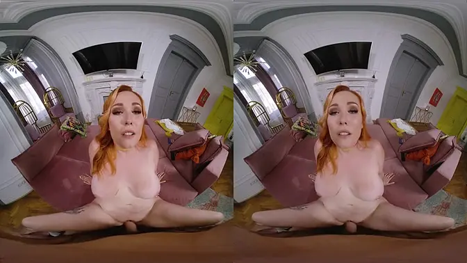 Redhead's Curvy Ass and Tits Tease Michael Flys' Virtual Reality Installation