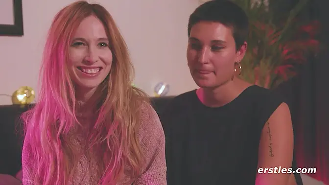 Redhead slut gets her pussy licked and fucked by two women