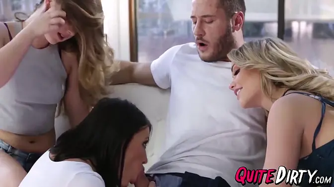 Remy LaCroix, Mia Malkova, Adriana Chechik in hot threesome orgy