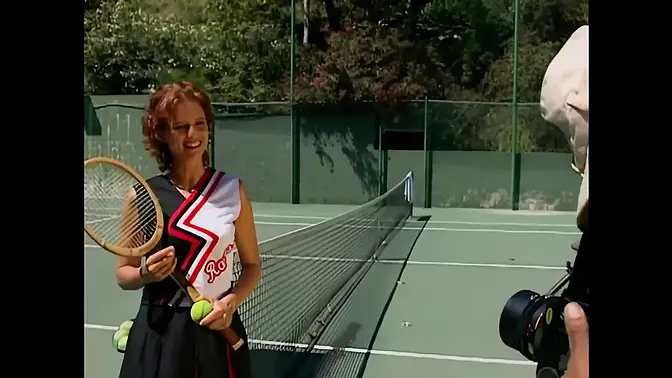 Sassy couple gets tennis lesson then swaps blowjobs and anal