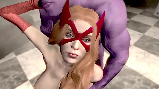 Scarlet Witch rides Thanos cock
