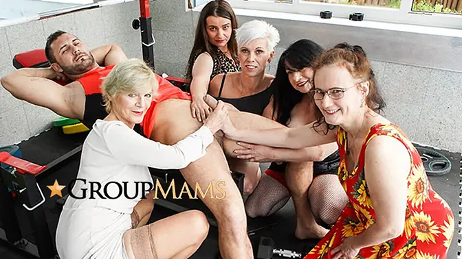 scened cougar mom gets fucked by the coach in group sex