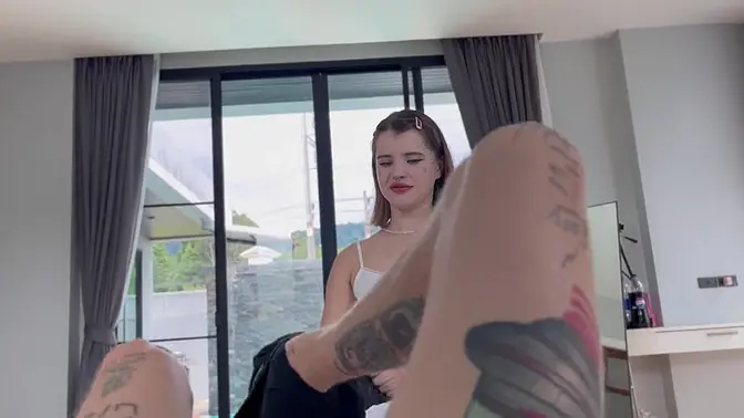 Schoolgirl gets fucked hard by stepbrother in doggystyle and missionary