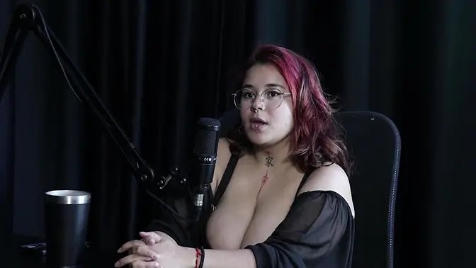 Seductive blonde Latina in sensual massage and public exhibition