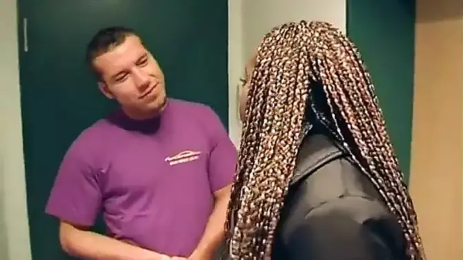 Senegalese sissy gives surprise blowjob in nudist paradise