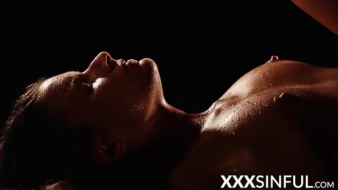 Sensual babe gets BBC in romantic darkness