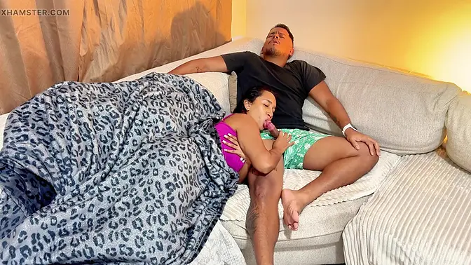 Sensual MILF shares step-son on the couch