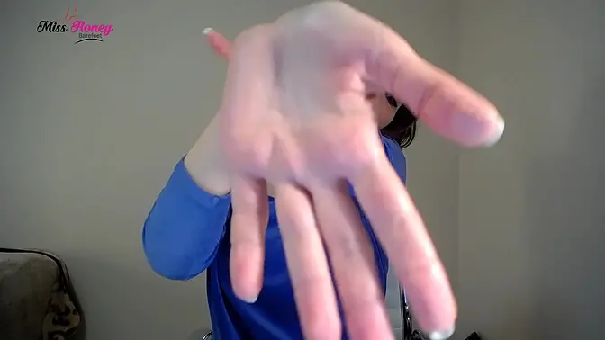 Sensual soft hand palms fingers tease