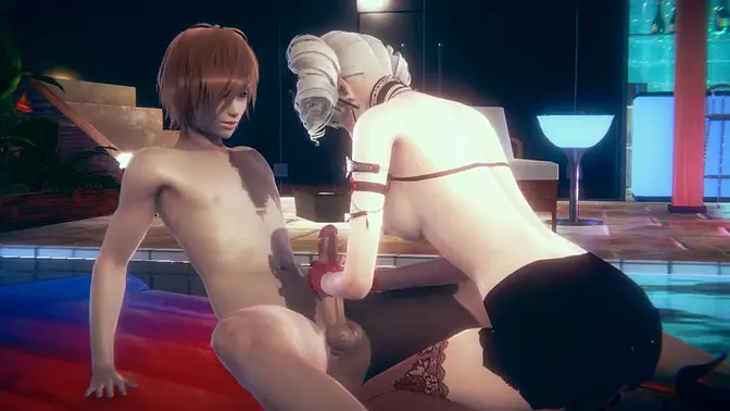 Sexy Asian girl gets handjob and fucked at pool