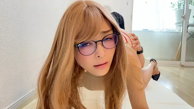 Sexy brunette in glasses gets licked and fucked doggystyle