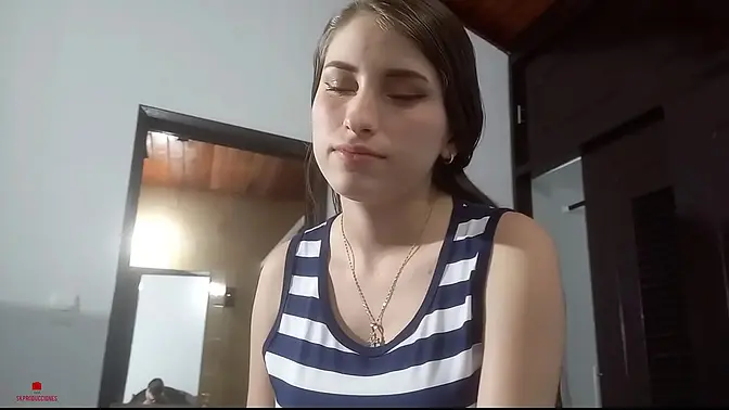 Sexy curvy Latina cheerleader gets fingered and moans