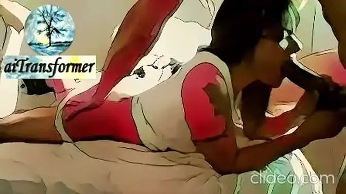 Sexy ebony chick gets dripping wet for BBC