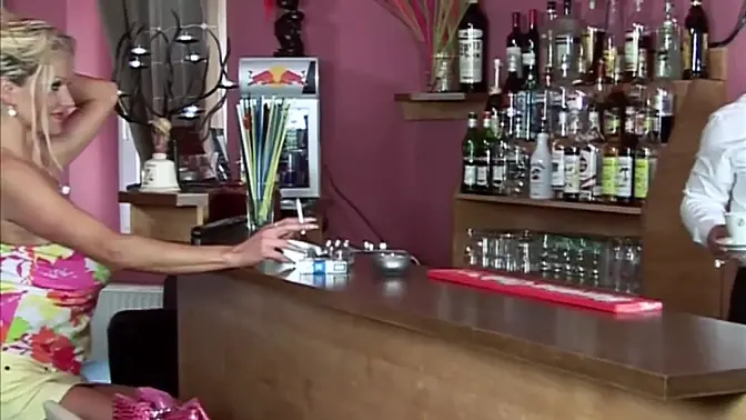 Sexy German MILF deepthroats and plays with big boobs