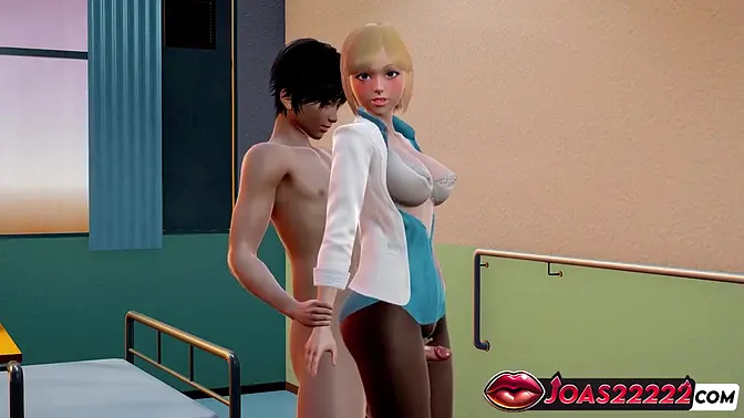 Sexy nurse Rina seduces with thighjob, doggystyle action, and POV creampie