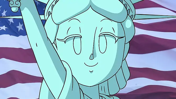 Sexy Statue of Liberty gets animated 4th of July fuck