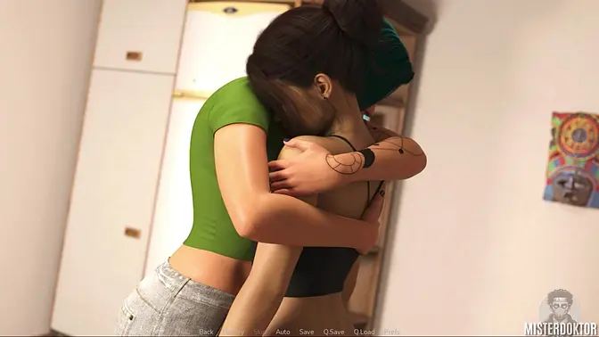 Shaved babe with perfect tits gets kissed and fucked