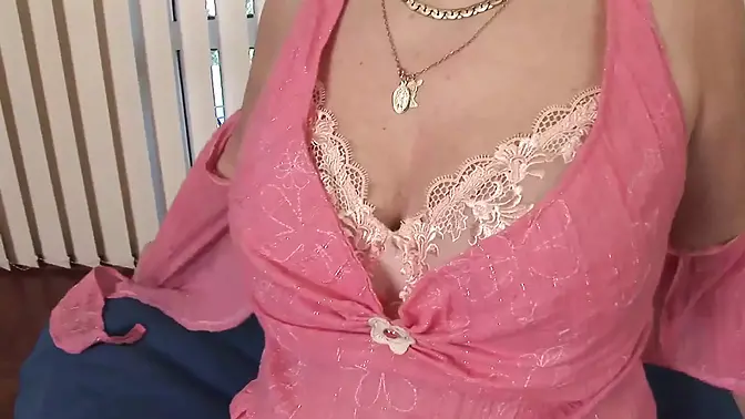 Shaved pussy mature lady loves his big cock