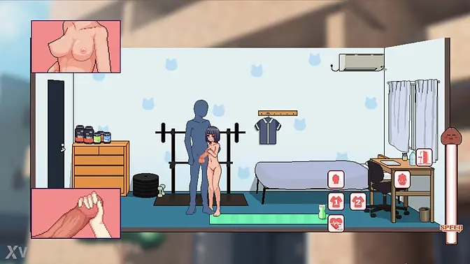 Short Asian girl delivers amazing handjob and cums with big cock