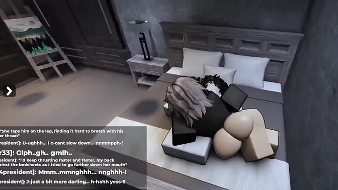 Shy girl turns into a slut in Roblox condo