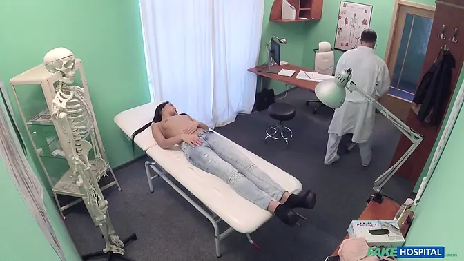 Shy Russian nurse gets fucked hard in the doctor's office