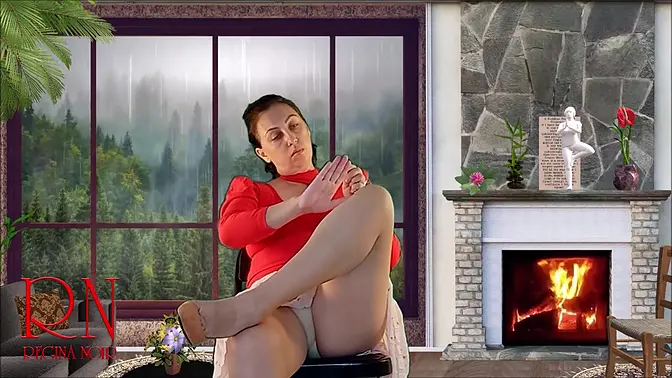 Silk skirted secretary seduces with a strip dance