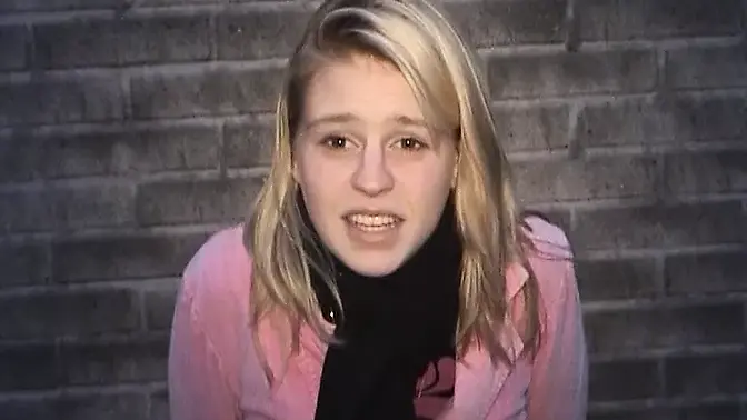 Skinny blonde rides cock and gives sloppy blowjob