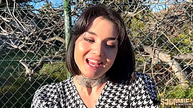 Skinny French brunette Crystal gets double fucked in an amateur threesome