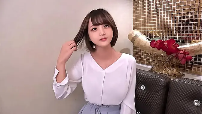 Skinny Japanese girl in sexy lingerie gives POV blowjob