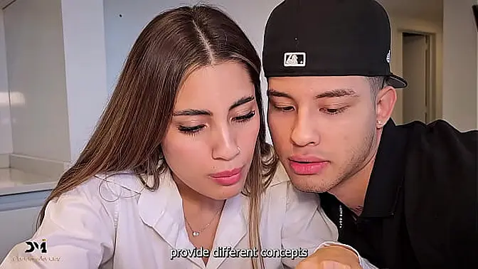 Skinny Latina fucks her classmate in various positions