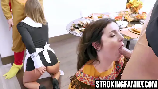 Skinny teen girls and big cock in forbidden foursome