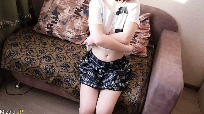 Slender Japanese Doll Jumps on Cock with Love and Pleasure