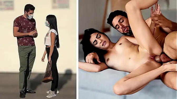 Slim Latina teen's pussy gets destroyed by big cock