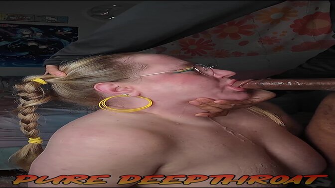 Sloppy deepthroat and messy facial for the librarian